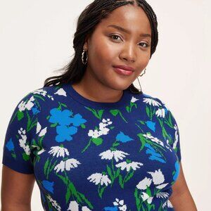 kate spade X Target Women's  Short Sleeve Sweater Size Small Floral Pullover